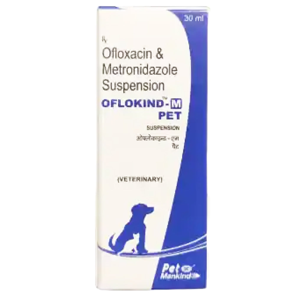 Mankind Oflokind M Pet (Ofloxacin & Metronidazole) Suspension for Dogs and Cats image 2