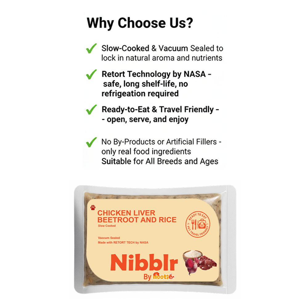 Nibblr By Nootie Wholesome Chicken Liver Beetroot & Rice Ready to Eat Meal Dog Wet Food image 6