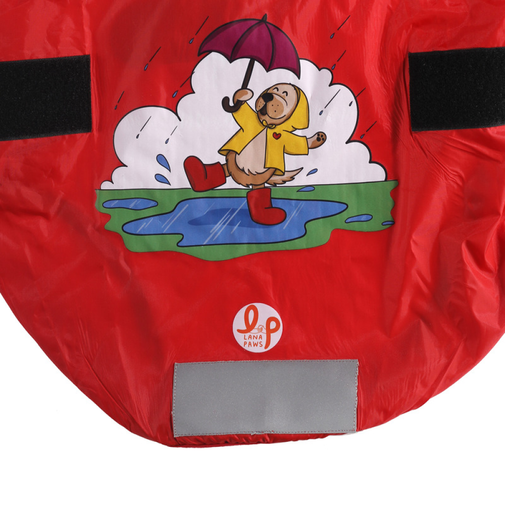 Just Wanna Have Fun Printed Raincoat for Dogs by Lana Paws (Red) image 3
