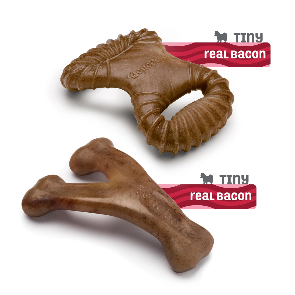 Benebone Bacon Flavored Dental and Wishbone Chew Toys for Dogs image 6