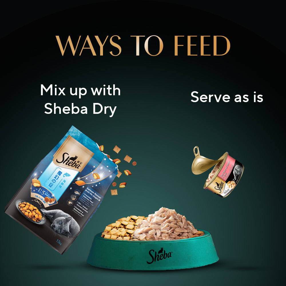 Sheba Dulex Complete Nutrition Tuna Flakes & Salmon In Gravy Cat Wet Food image 6