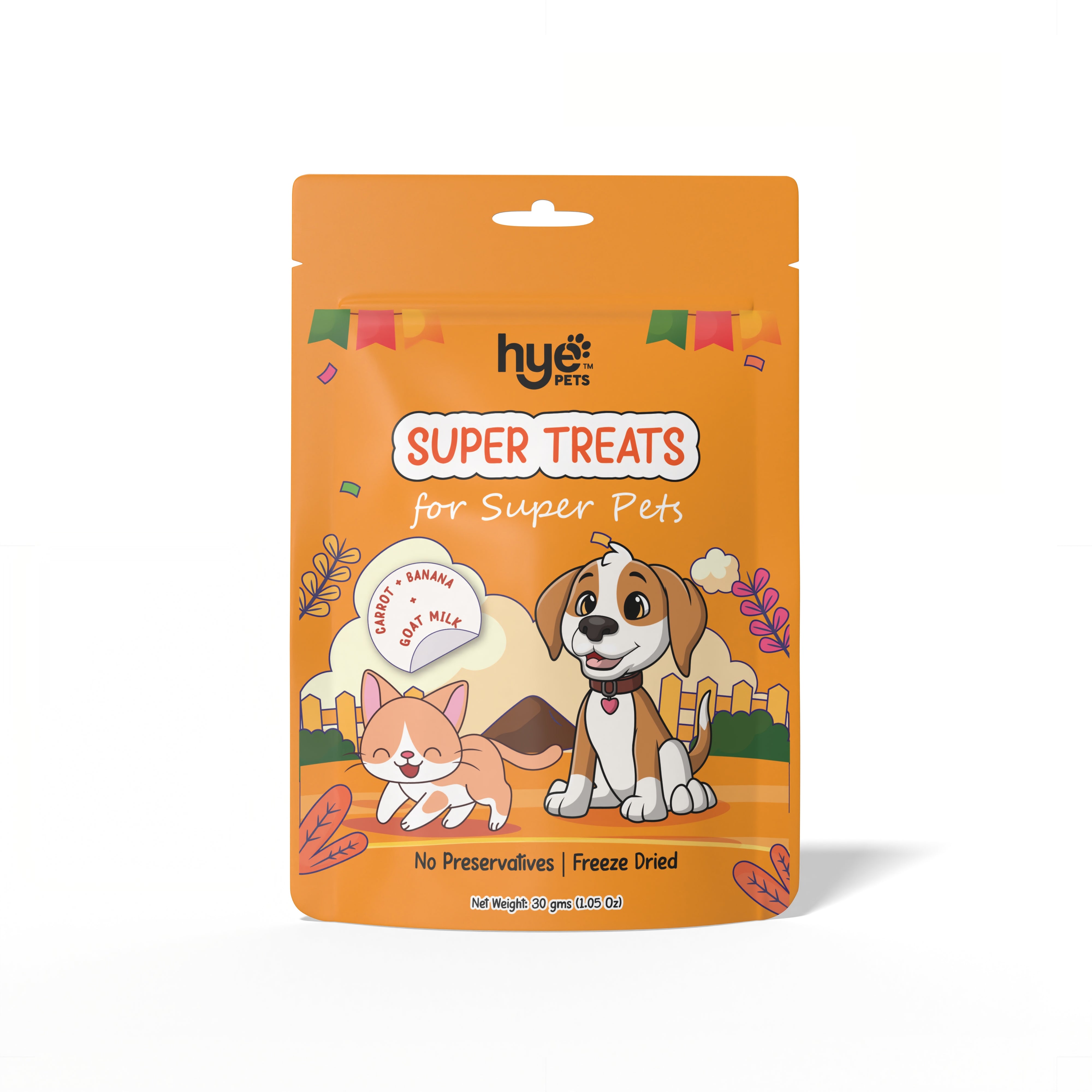 HYE Pets Freeze Dried Treats with Goat Milk, Carrot, and Banana for Dogs and Cats image 1