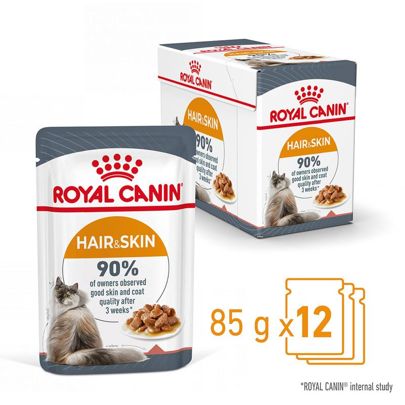 Royal Canin Hair & Skin Care Adult Gravy Cat Wet Food image 1