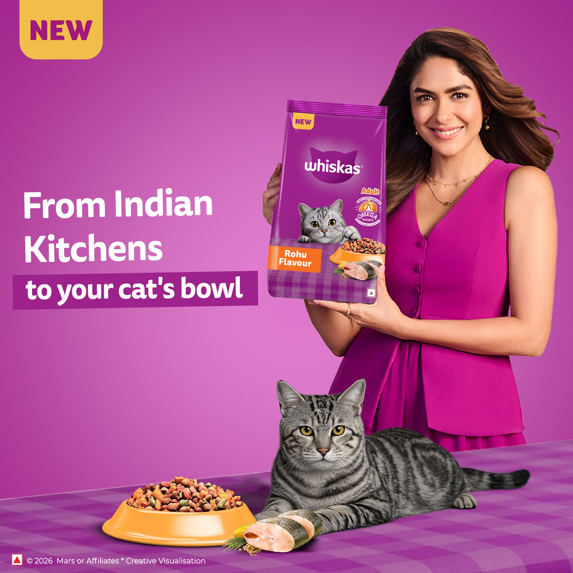 Whiskas Rohu Fish Flavour Adult Cat Dry Food image 3
