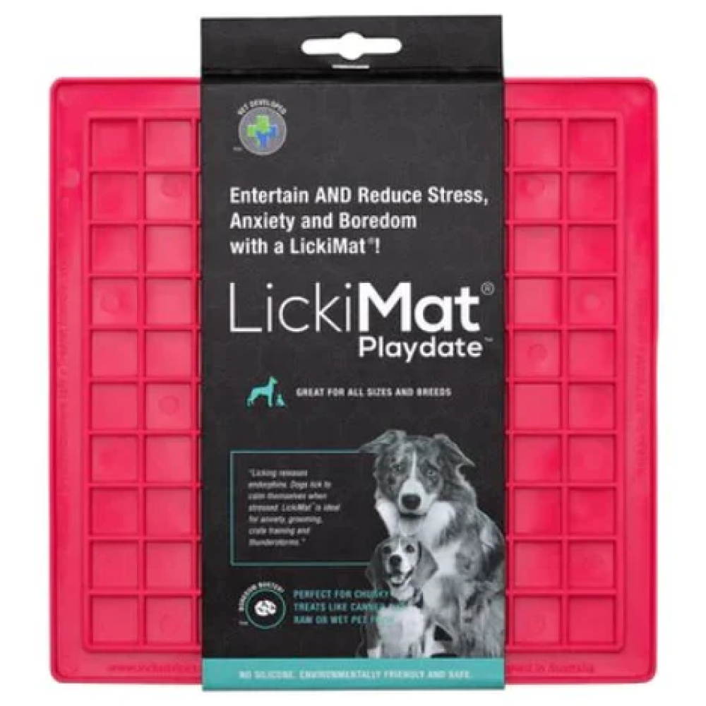 LickiMat Classic Playdate Slow Feeder for Cats and Dogs (Pink) image 3