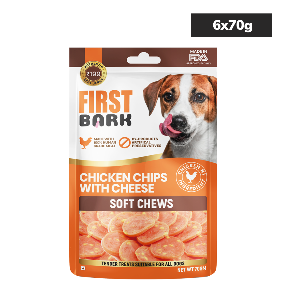 First Bark Chicken Chips with Cheese Jerky Dog Treat image 3
