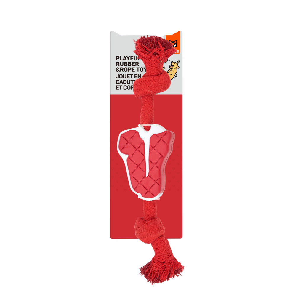 Fofos Steak Shaped Chew Rope Toy for Dogs image 1