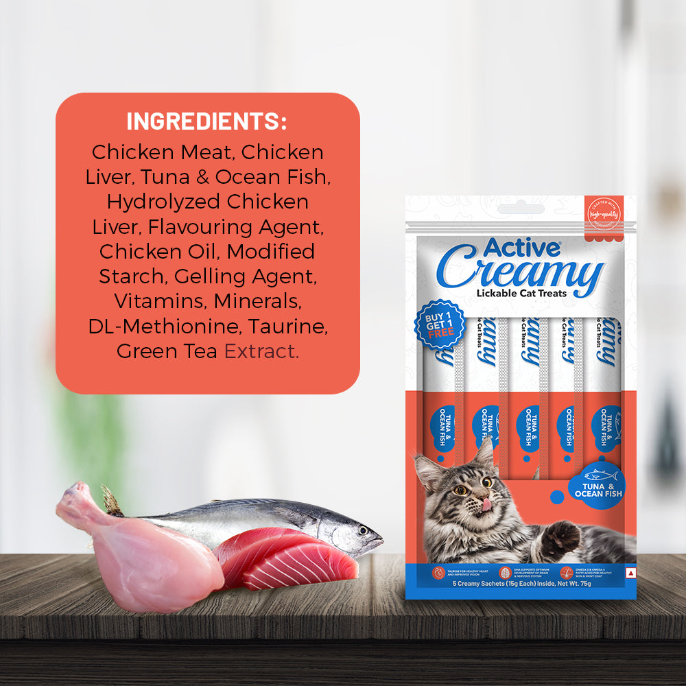 Active Lickable Tuna & Ocean Fish Creamy Cat Treats (Buy 1 Get 1) image 5
