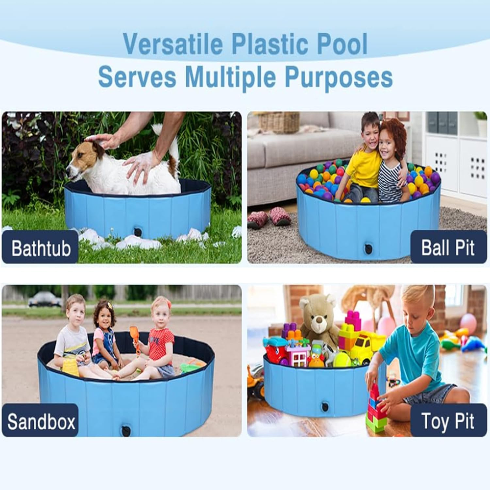 Emily Pets Foldable Non Slip Outdoor Swimming Pool for Dogs and Cats (Blue) image 6
