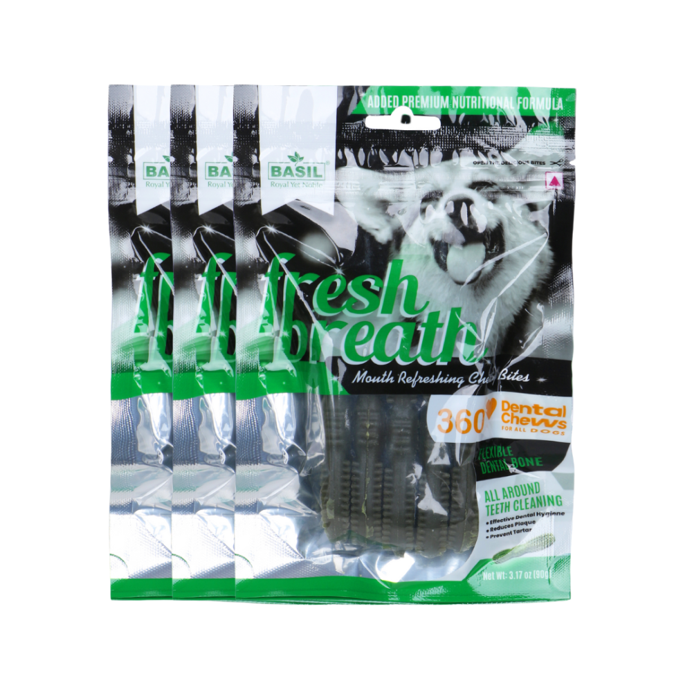 Basil Fresh Breath Chewy Bone Dog Treat image 2