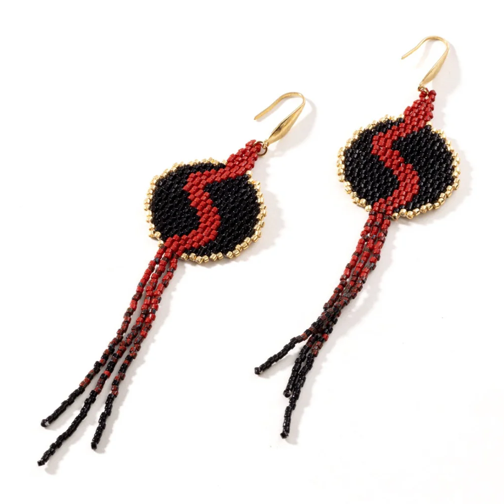 Jenni & Janki Handcrafted Miyuki Beaded Snake Earrings