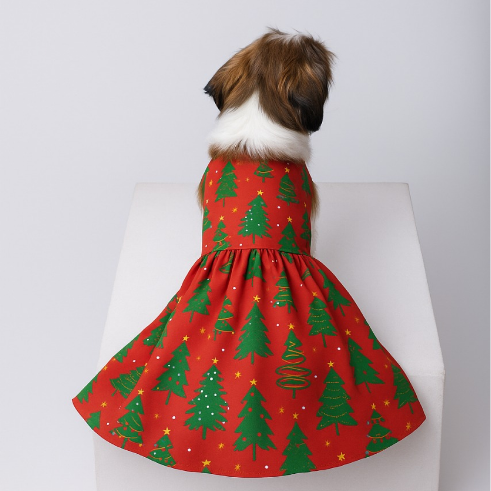 15 Furries Pine Tree Mendous Dress for Dogs (Red)