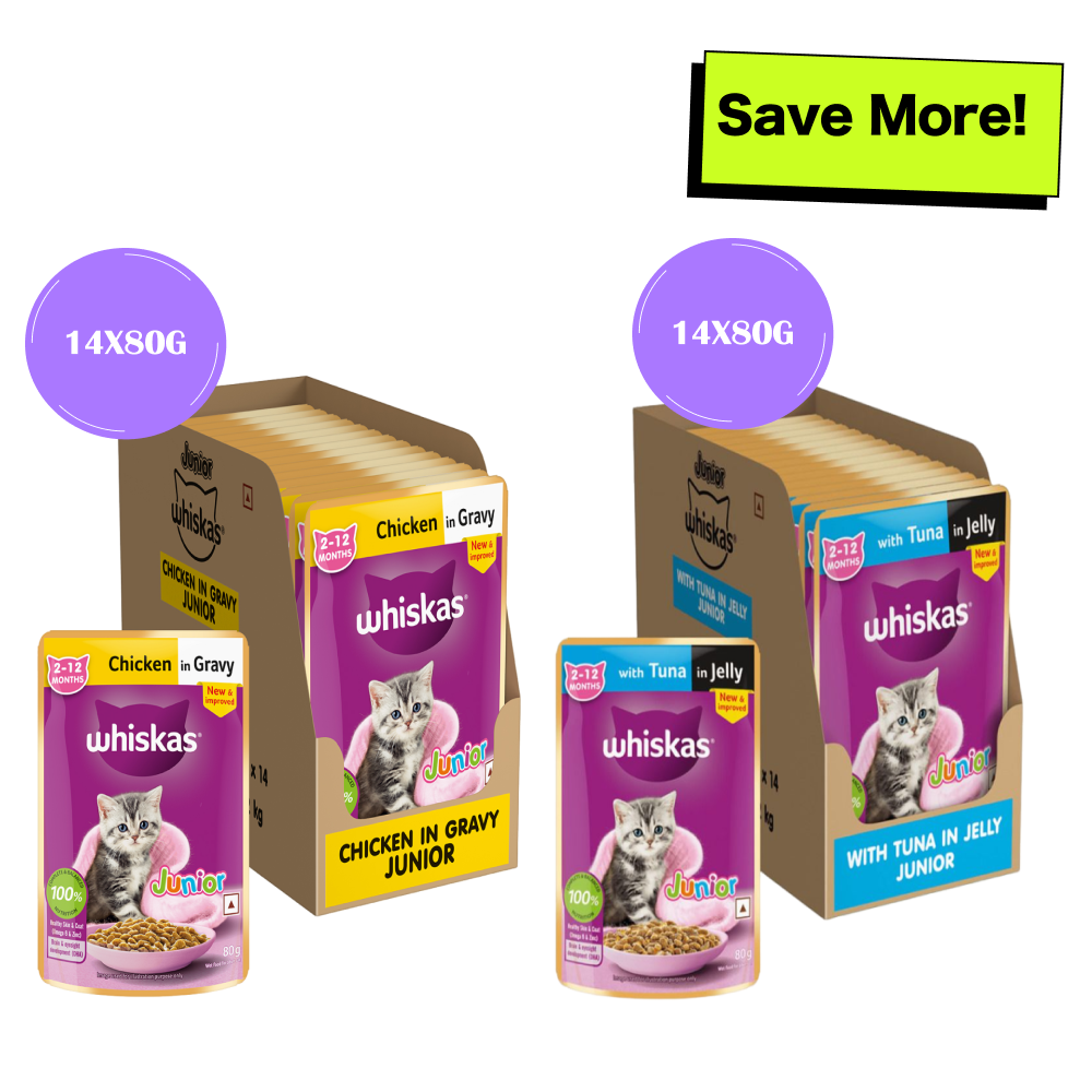 Whiskas Tuna in Jelly and Chicken in Gravy Meal Kitten Cat Wet Food Combo image 3