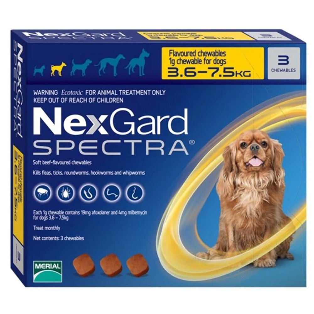 Boehringer Ingelheim Nexgard Spectra Tick & Flea Tablet (3.5 to 7.5kg) for Dogs (Afoxolaner & Milbemycin Oxime)