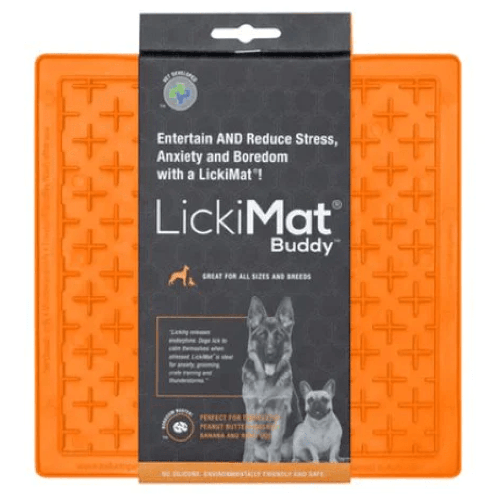 LickiMats Classic Buddy Slow Feeder for Dogs and Cats (Orange) image 2