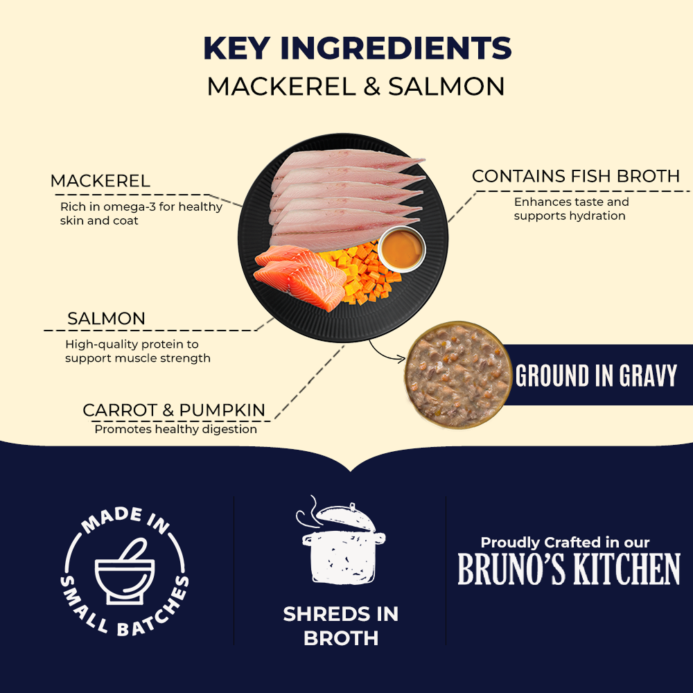 Bruno's Wild Essentials Mackerel with Salmon & Vegetables Dog Wet Food image 3