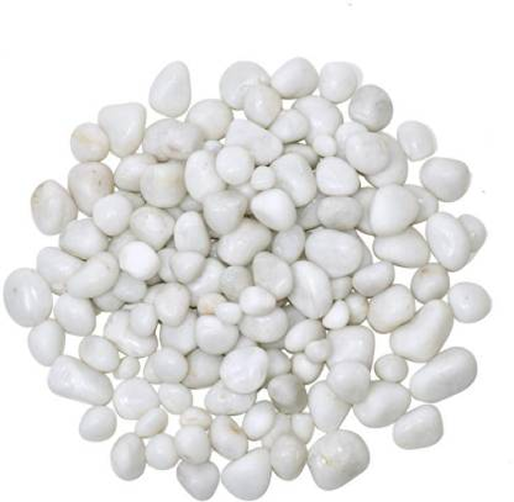 Splashy Fin Polished White Pebbles for Aquarium