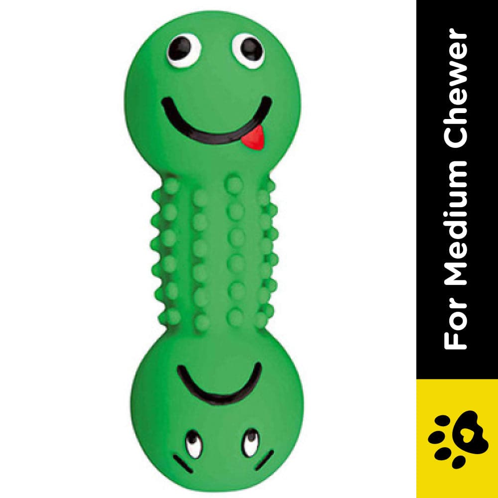 Trixie Smiley Dumbbell with Motifs Latex Toy for Dogs (Green) image 2