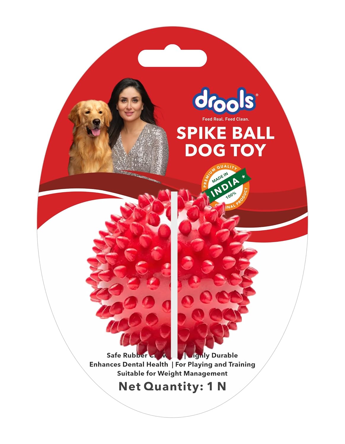 Drools Non Toxic Rubber Stud Spike Hard Ball Chew Teething Toy for Puppies and Dogs | For Aggressive Chewers image 9