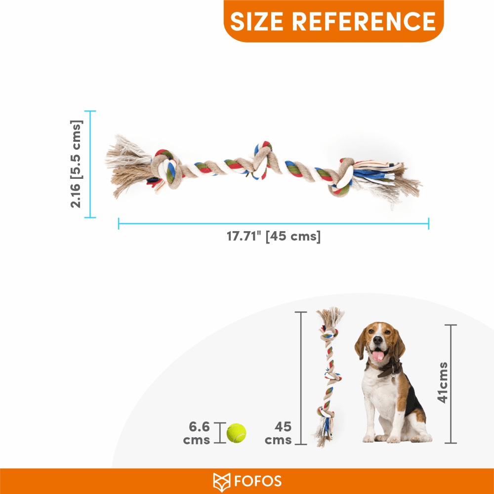 Barkbutler x Fofos Flossy Three Knots Rope Toy For Dogs image 3