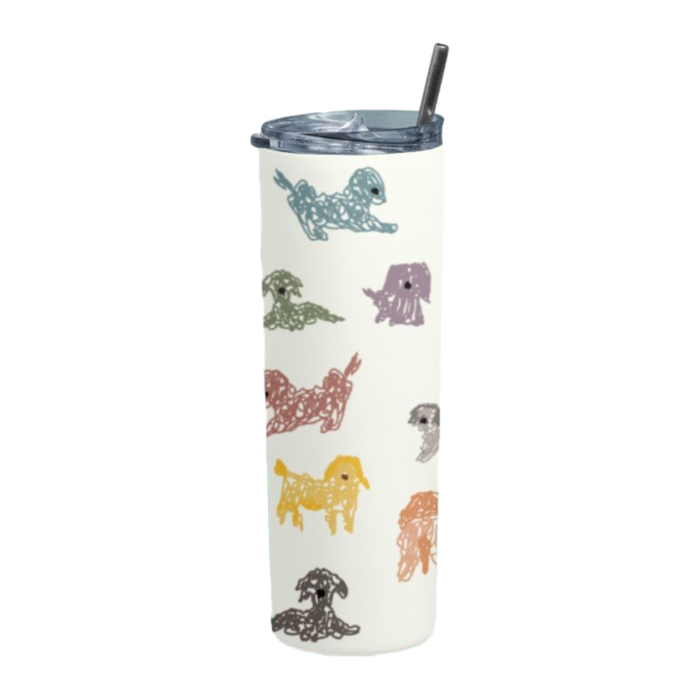 Hoomans Scribble Pups Tumbler Bottle image 2