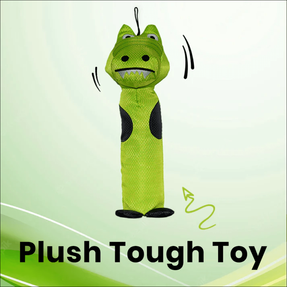 Basil Crunchy Crocodile Plush Toy for Dogs and Cats (Green) image 2