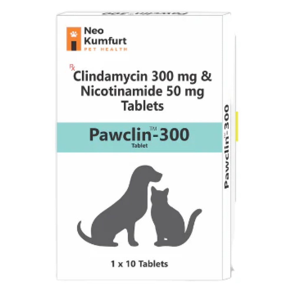 Neo Kumfurt Pawclin 300mg Tablets (Clindamycin & Nicotinamide) for Dogs and Cats