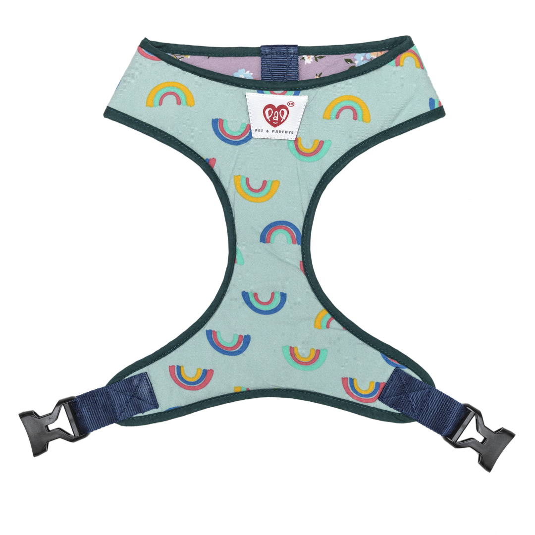 Pet And Parents Floral Rainbow Reversible Harness for Dogs image 3