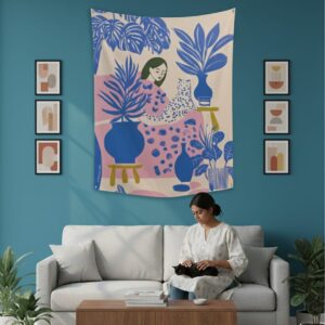 EverythingBoho Cat Mom Sukoon Tapestry Wall Art