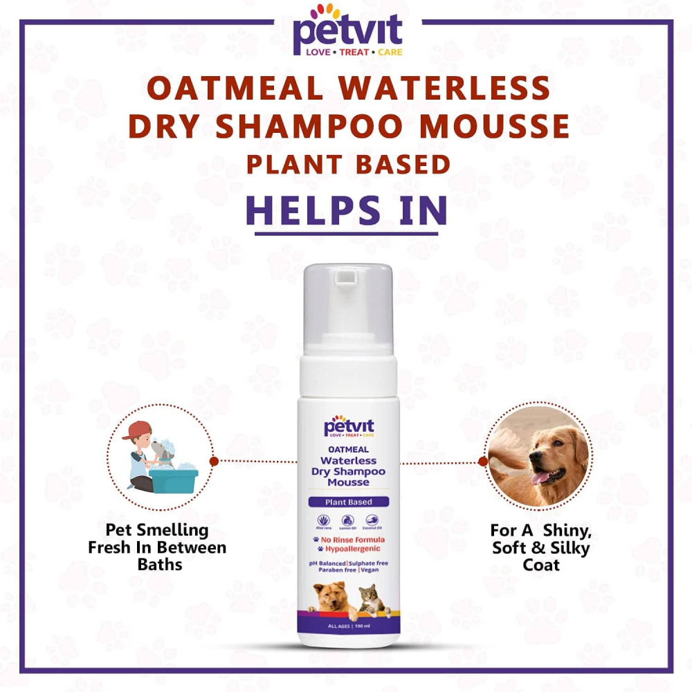 Petvit Oatmeal Waterless Shampoo for Dogs and Cats image 6