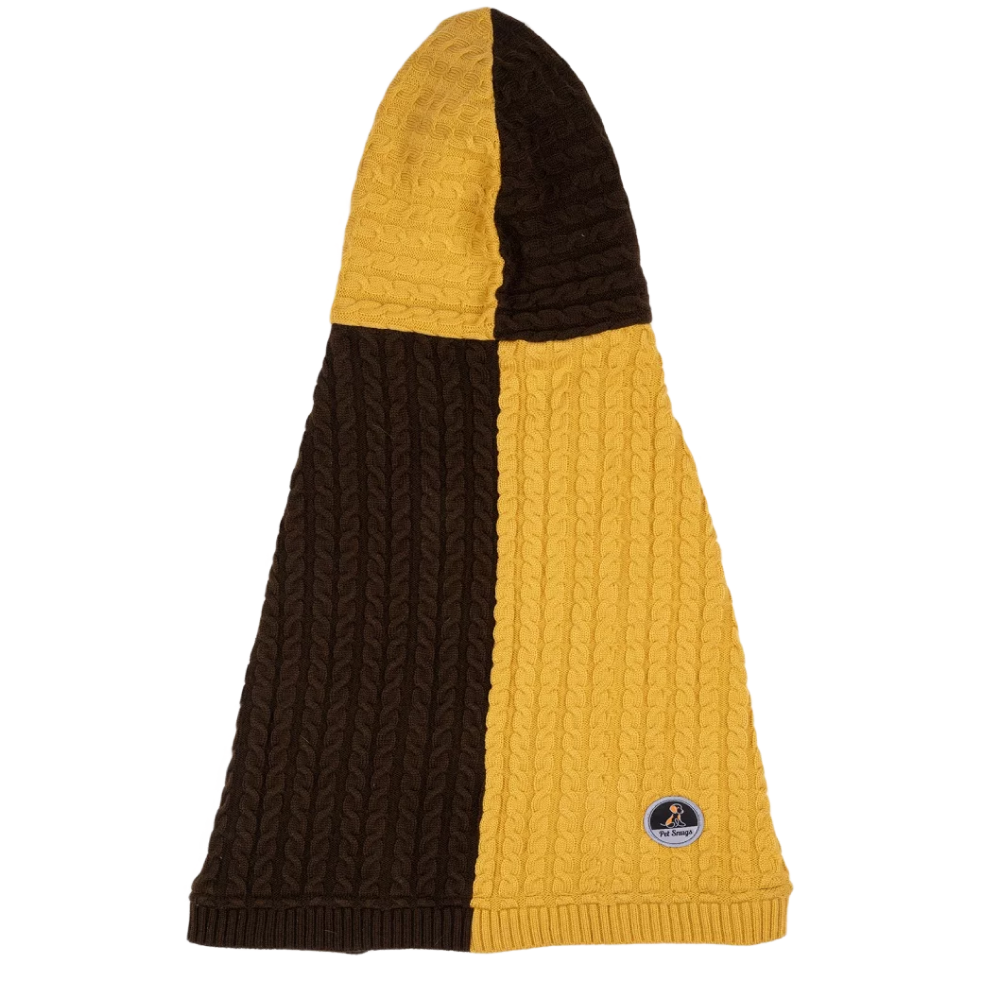 Petsnugs Cable Knit Sweater for Dogs and Cats (Brown/Mustard) image 3