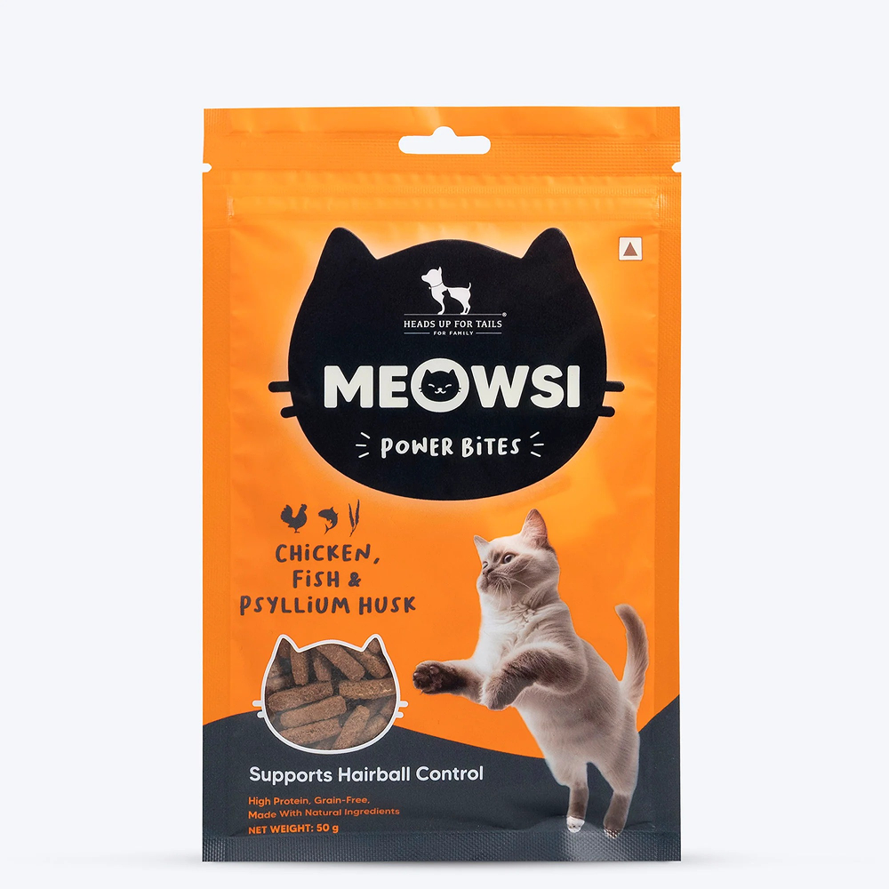 HUFT Meowsi Grain Free Chicken, Fish & Psyllium Husk Power Bites Cat Treats image 8