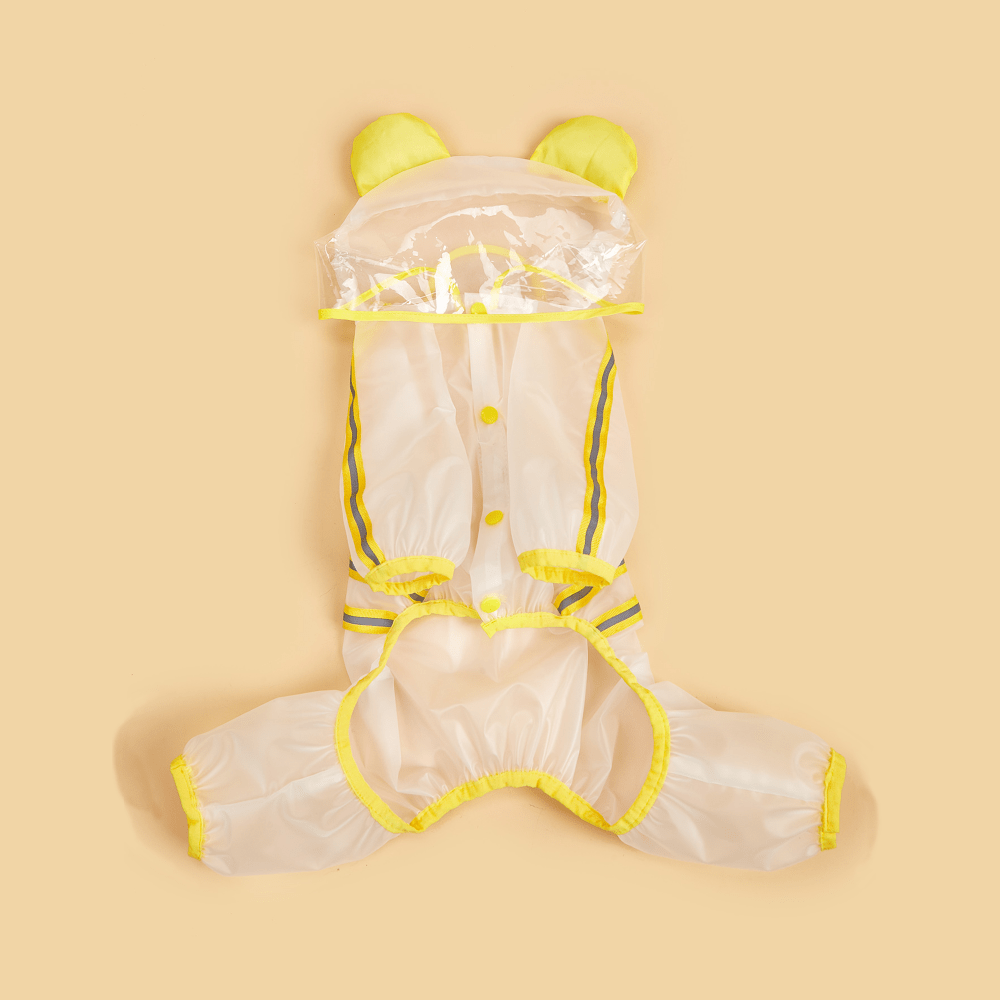 Barkbutler x Fofos Four Leg Yellow Raincoat for Dogs (Button Up Style) image 4