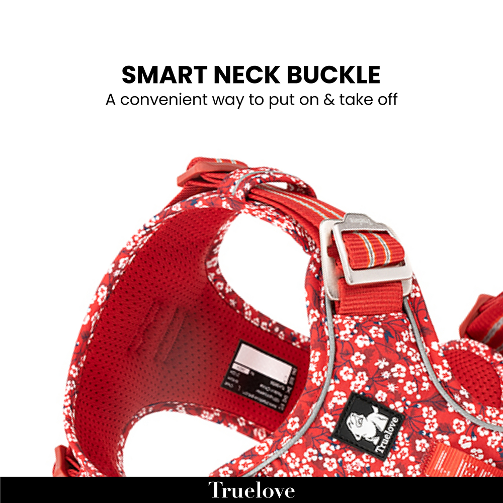 Truelove Floral No Pull Pet Harness for Dogs (Poppy Red) image 4
