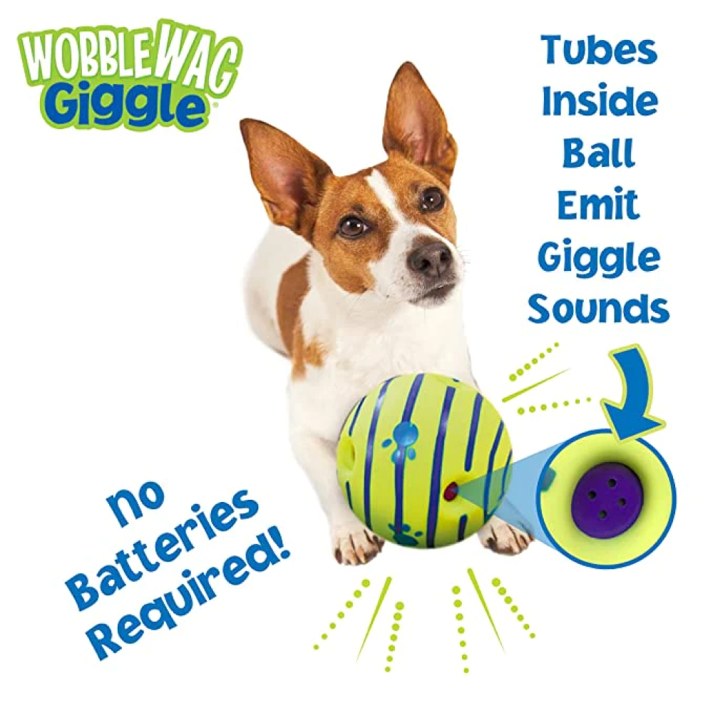 Wobble Wag Giggle Ball Interactive Toy for Dogs | For Medium Chewers (Green) image 7