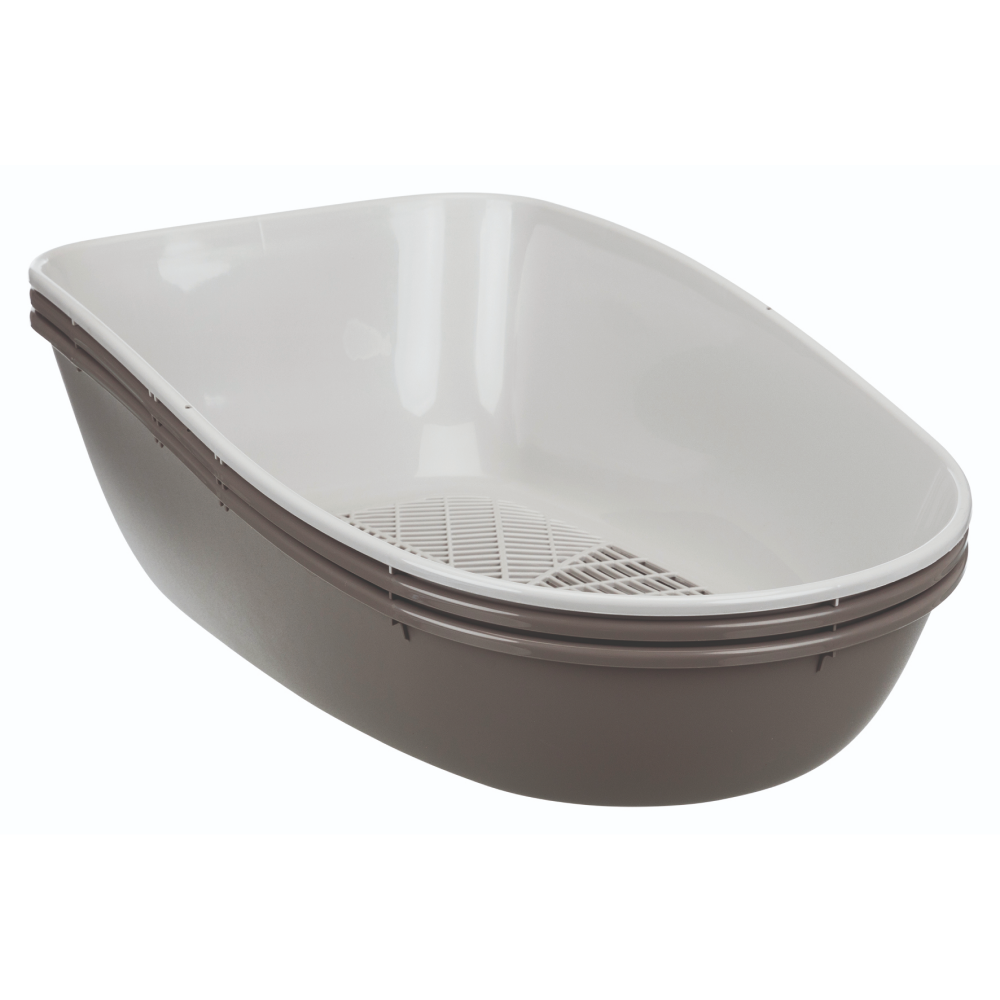 Trixie Berto Three Part Separating System Top Covering Litter Tray for Cats (White/Grey) image 2