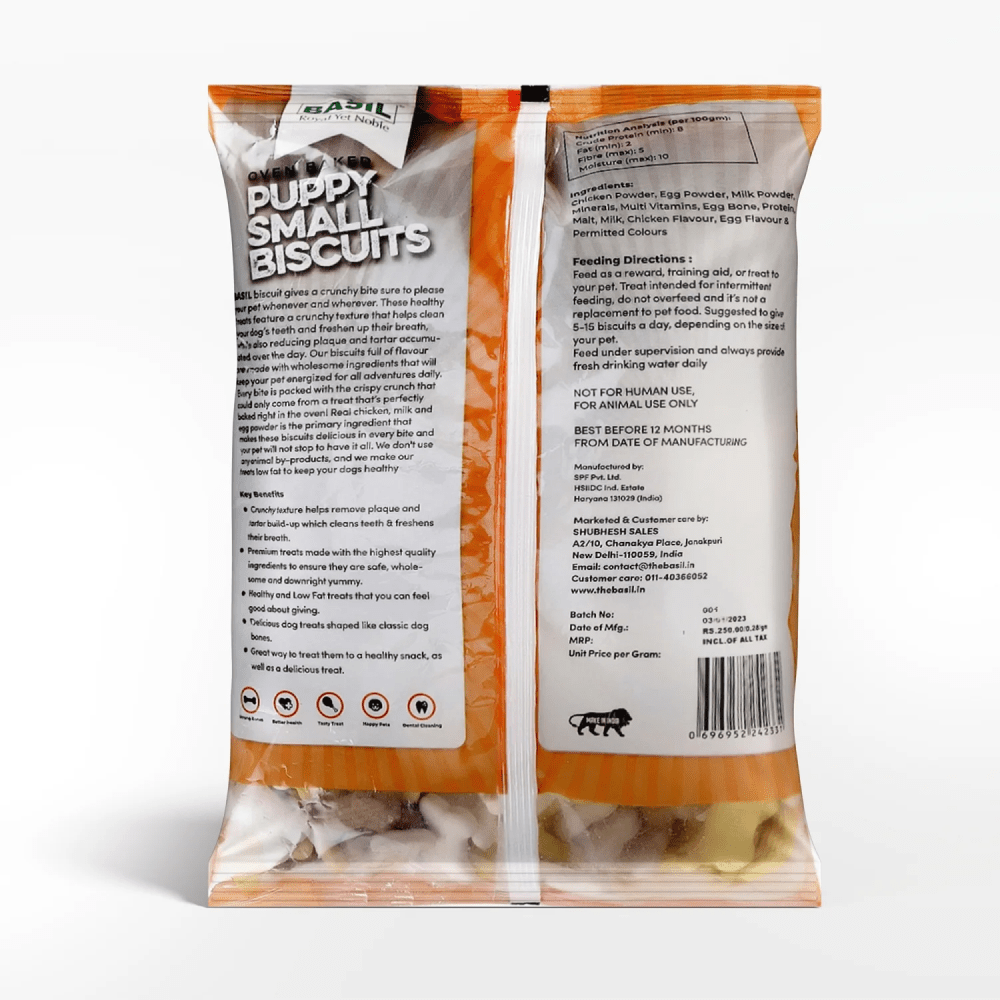 Basil Non Veg Bone Shaped Puppy Biscuits image 4