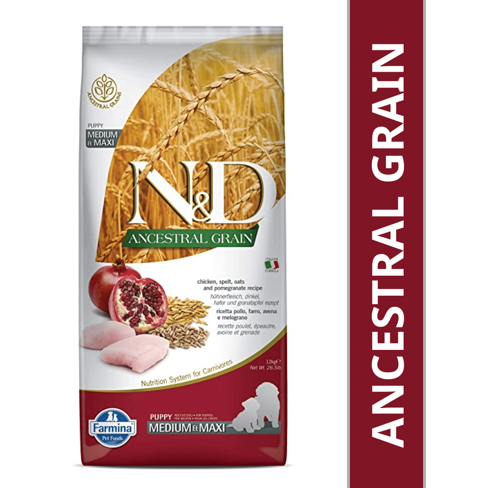 Farmina N&D Chicken & Pomegranate Ancestral Grain Puppy Medium Maxi Dog Dry Food image 9