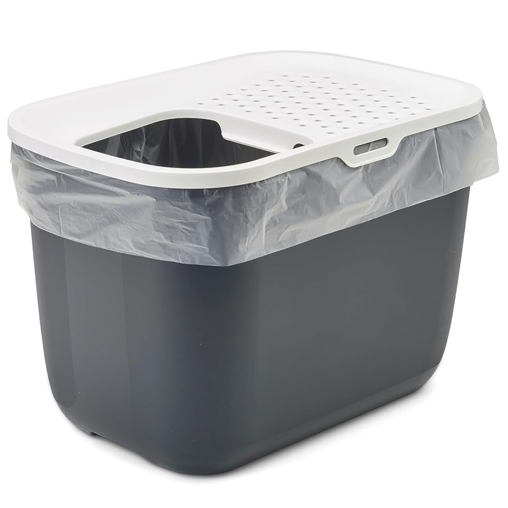 Savic Hop In Modern Litter Tray Box for Cats (Anthracite) image 4