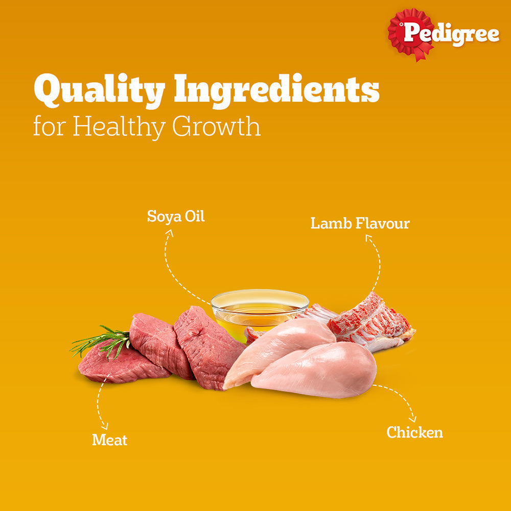Pedigree Lamb & Milk Small Puppy Dry Food and Lamb Flavour Chunks in Gravy Puppy Wet Food Combo image 6