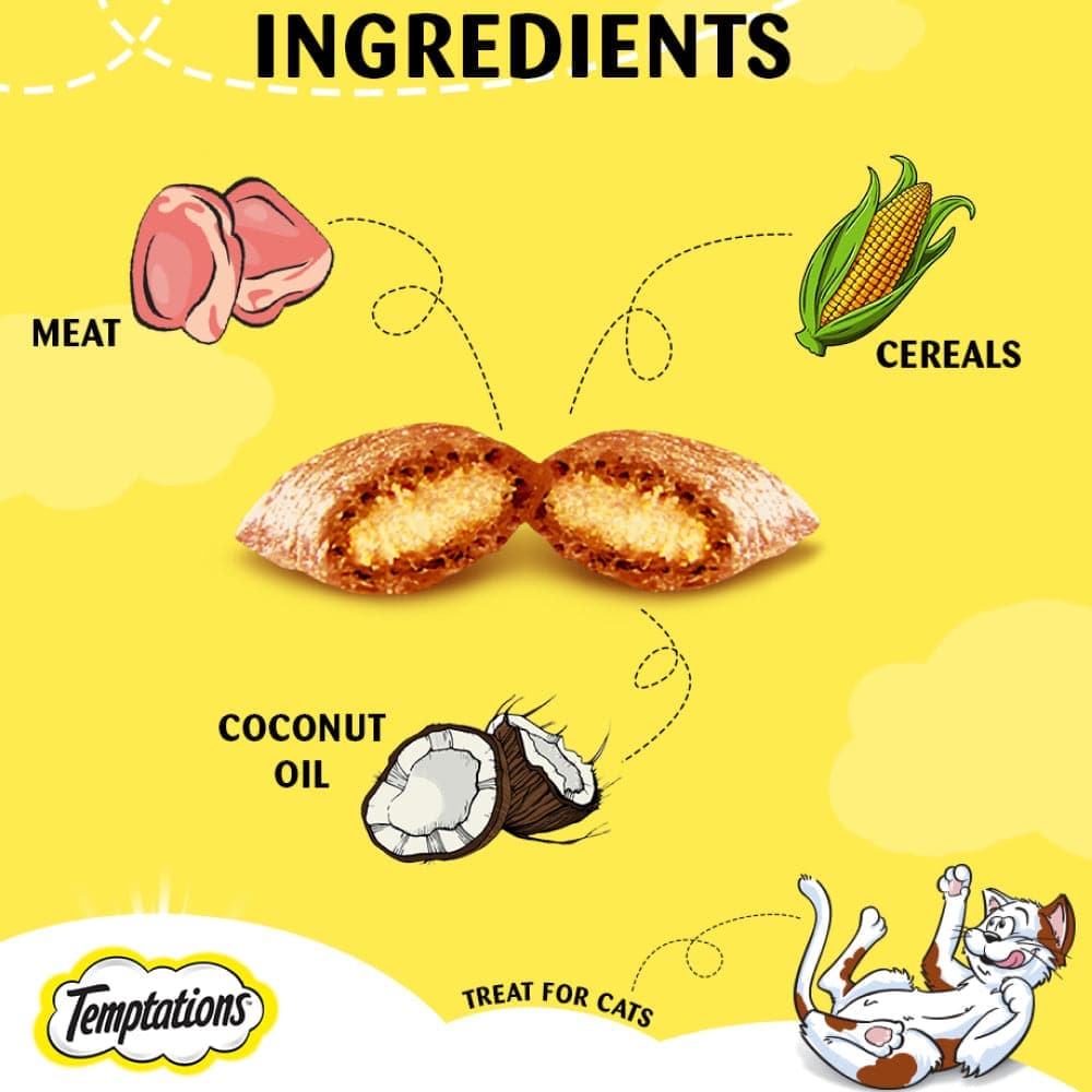 Temptations Savoury Salmon, Seafood Medley and Tasty Chicken Flavour Cat Treats Combo image 6