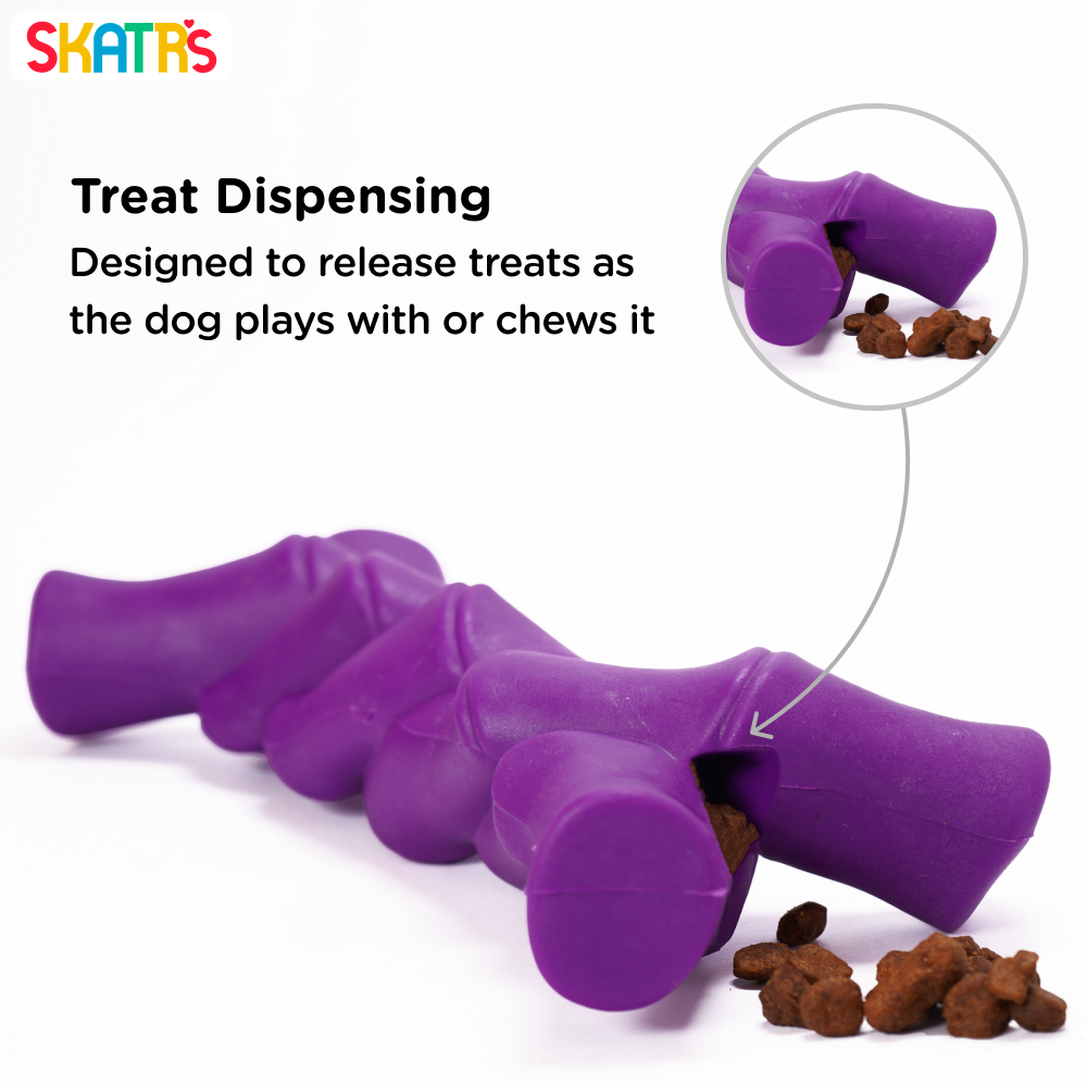 Skatrs Rubber Twisted Bone Toy for Dogs (Purple) image 2