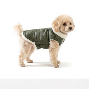 Woofiezz Warm & Comfortable Winter Jackets for Dogs and Cats (Olive Green)