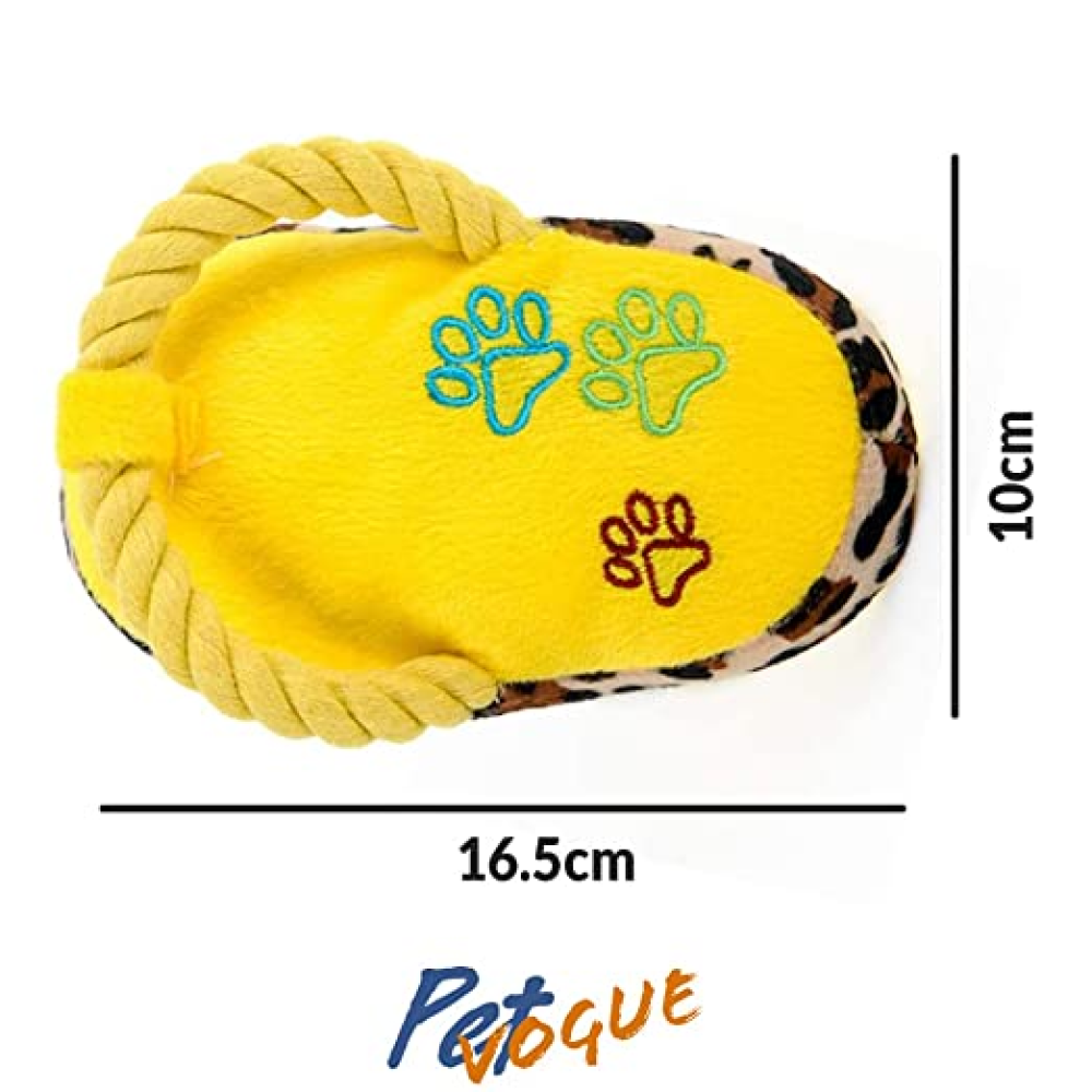Pet Vogue Sandal Shaped Yellow Plush Toy for Dogs | For Soft Chewers image 6