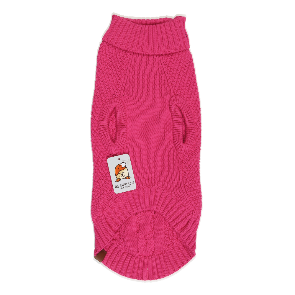 The Happy Lots Chunky Sweaters for Dogs (Pink)
