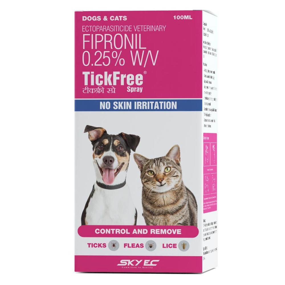 Skyec Tick Free (Fipronil) Tick and Flea Control Spray for Dogs & Cats (100ml) image 2
