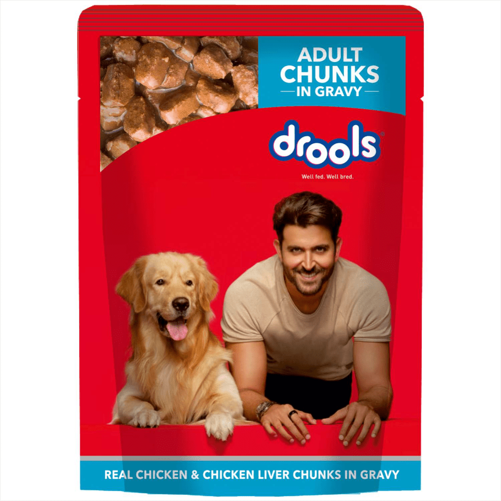 Drools Real Chicken & Chicken Liver Chunks in Gravy Adult Dog Wet Food image 3