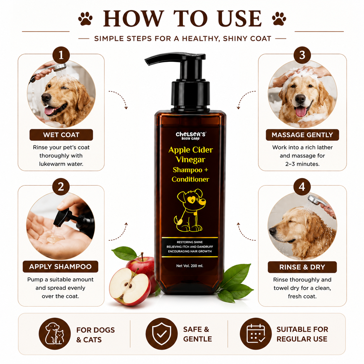 Dr. Chelsea's Apple Cider Vinegar Shampoo & Conditioner for Cats & Dogs image 4