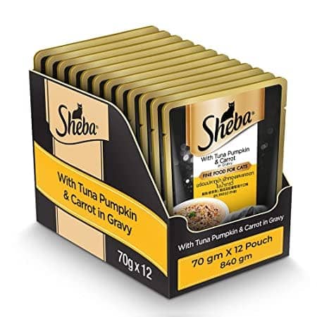 Sheba Fish with Dry Bonito Flake and Tuna Pumpkin & Carrot In Gravy Rich Premium Adult Fine Cat Wet Food Combo image 3