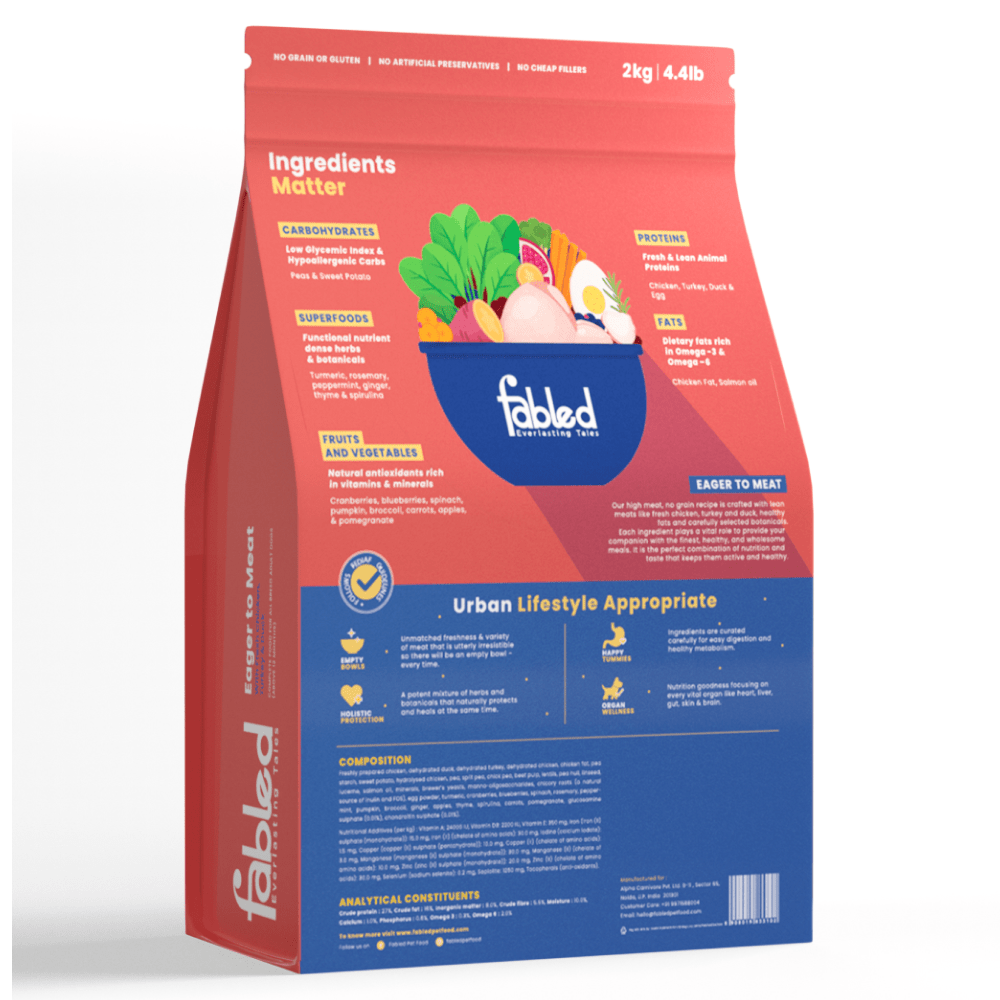 Fabled Eager to Meat Fresh Chicken Turkey and Duck Adult Dog Dry Food image 4